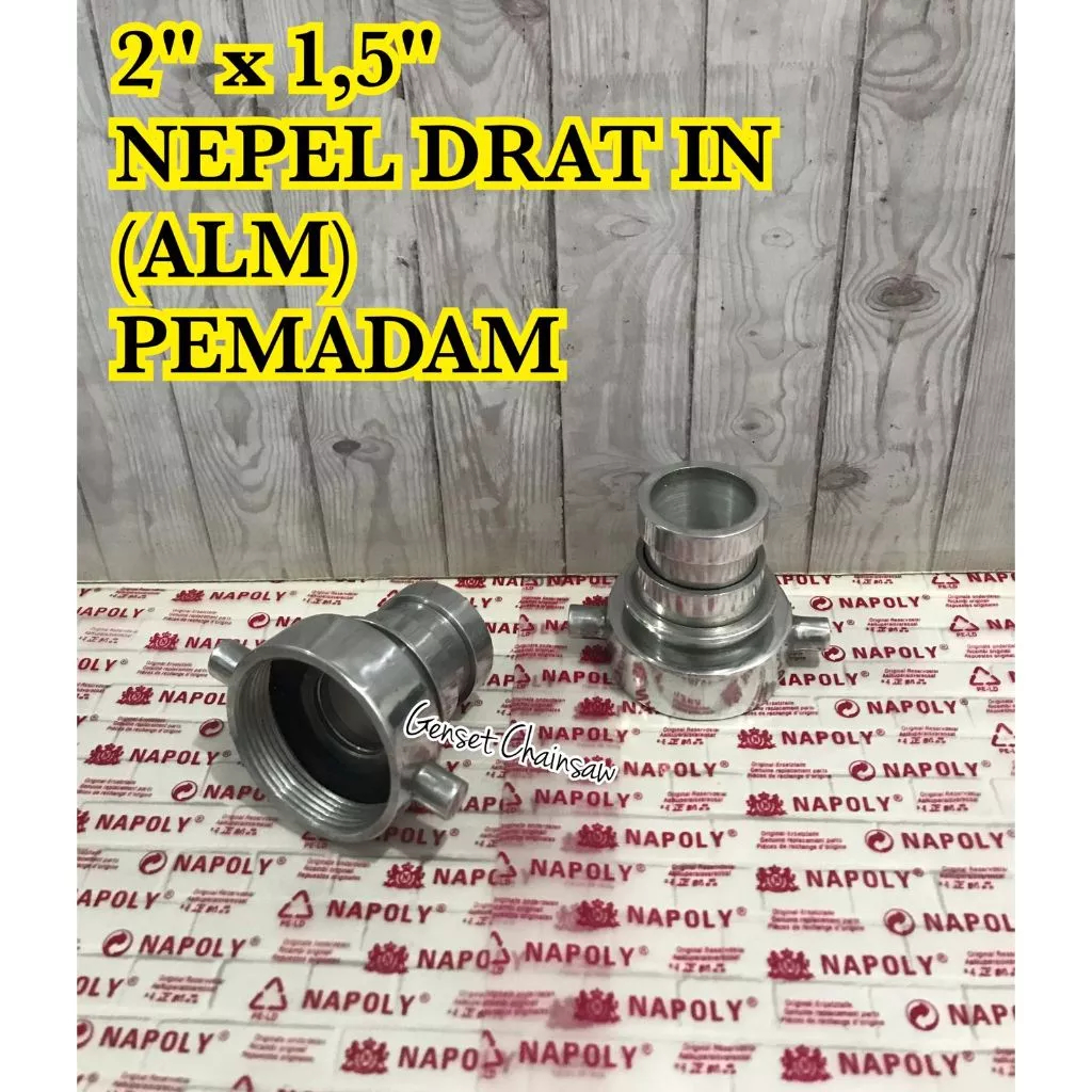 Adaptor Kebakaran 2" x 1.5" Pemadam Machino Drat In Nepel Aluminium 2" x 1.5" Male Alm 2x1,5 Couplin