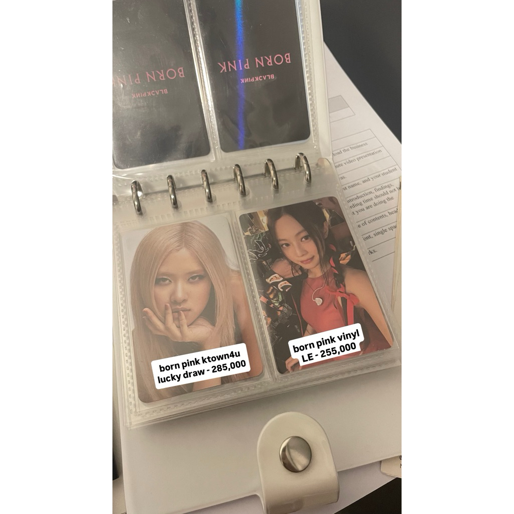 photocard blackpink born pink rose ktwon4u lucky draw jennie vinyl limited edition red