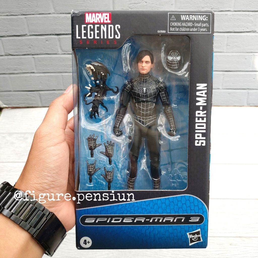 MARVEL LEGENDS SPIDERMAN 3 SYMBIOTE PETER PARKER BLACK SUIT TOBEY MAGUIRE HASBRO ACTION FIGURE ORIGI