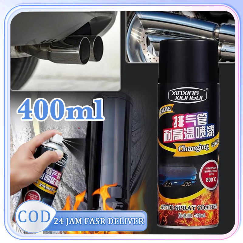 400ml Cat Anti Panas Knalpot Motor Cat Hitam Anti Panas Knalpot Cat Kenalpot Tahan Panas Cat Semprot