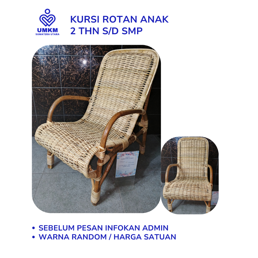 Kursi Santai Anak Sedang / kursi santai rotan / kursi rotan / kursi santai anak / rotan / kursi aman