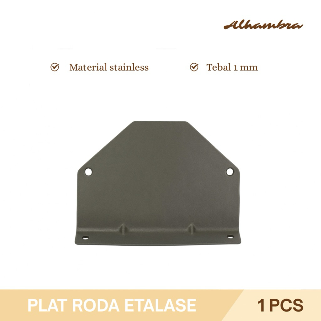 Plat Tatakan Roda Caster Etalase , Plat Besi Roda Etalase Kaca