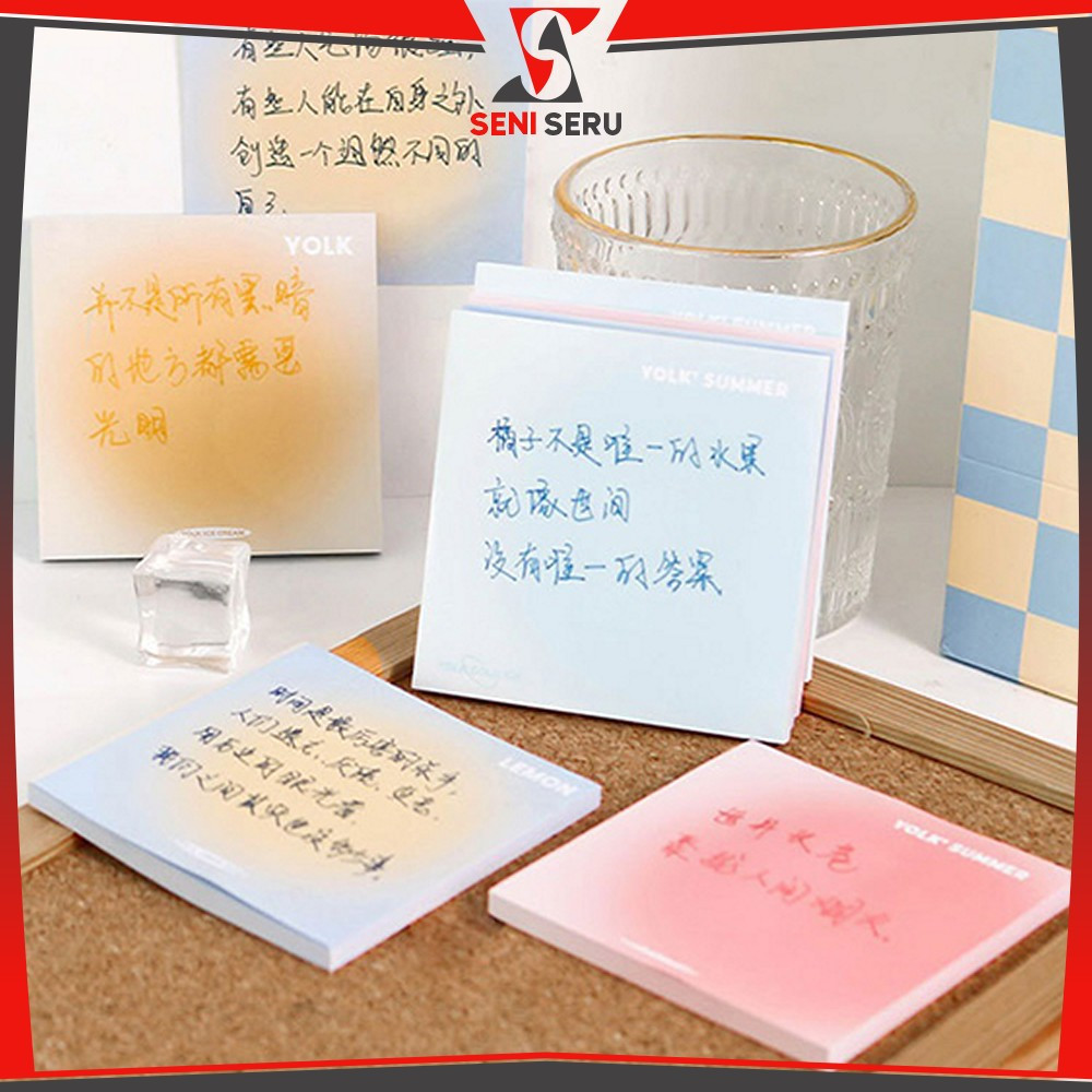 

EC Sticky Notes Tempel Persegi Gradasi Isi 50 Lembar / Memo Polos Alat Tulis Kantor Sekolah / Tempelan Kertas Catatan Memo Seni Seru A102