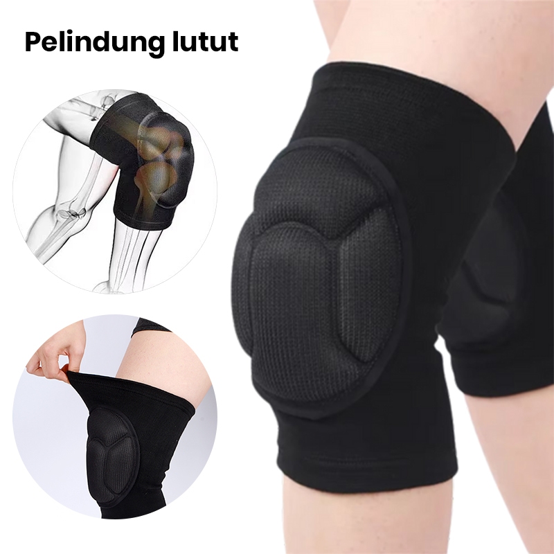 Knee Pad Busa Sepasang | Pelindung Lutut Basket Voli Bola Badminton | Aksesoris Olahraga