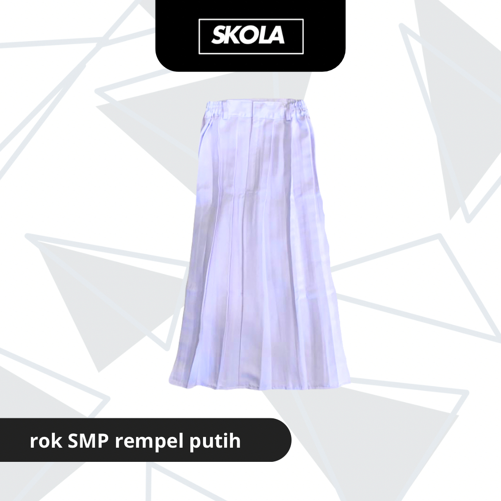 SKOLA Seragam Sekolah Rok Putih Rempel SMP SMA Bahan Elemen
