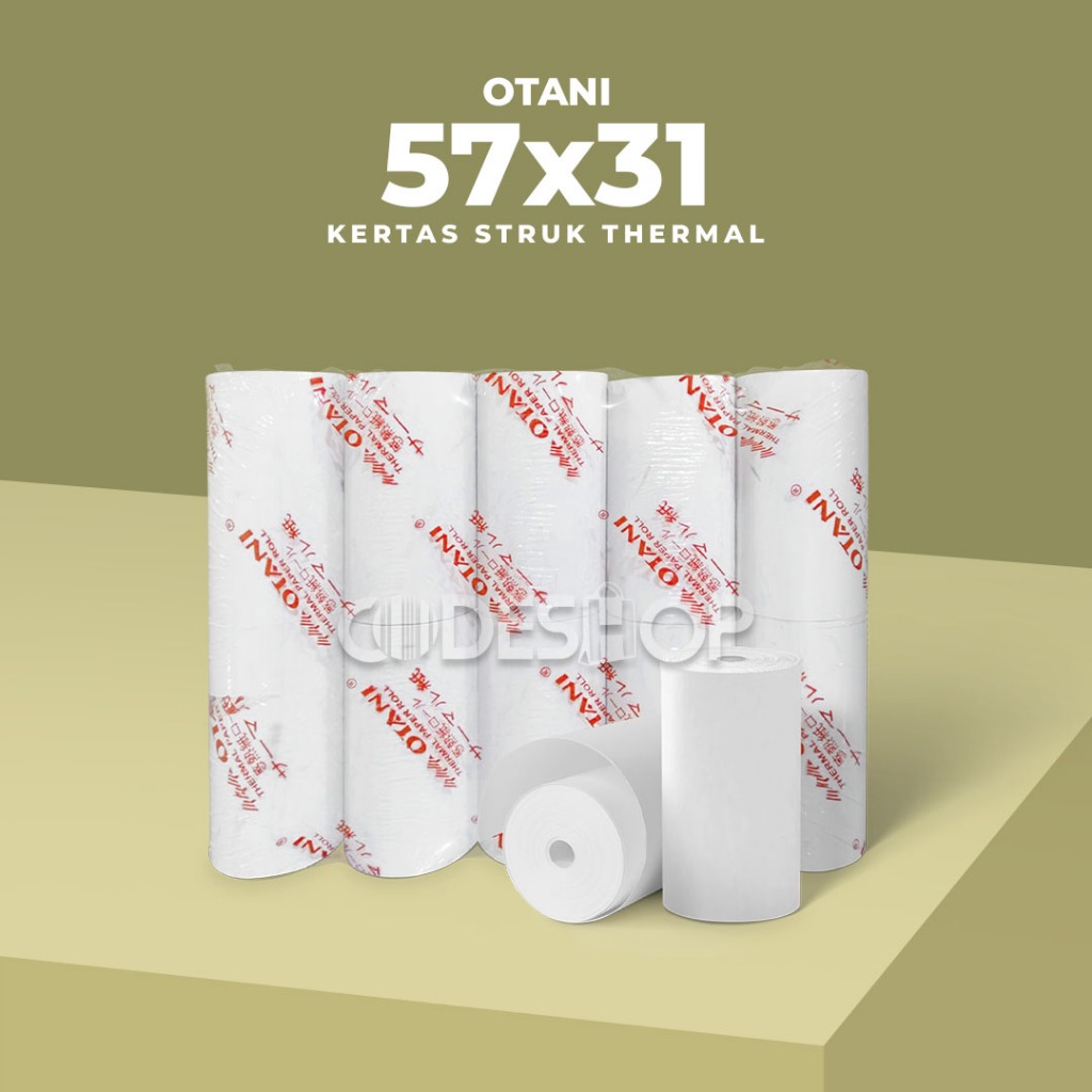 Kertas Thermal Otani 57x31mm / 57x30mm 57x30 Struk Nota Kasir 57 x 30 mm Coreless