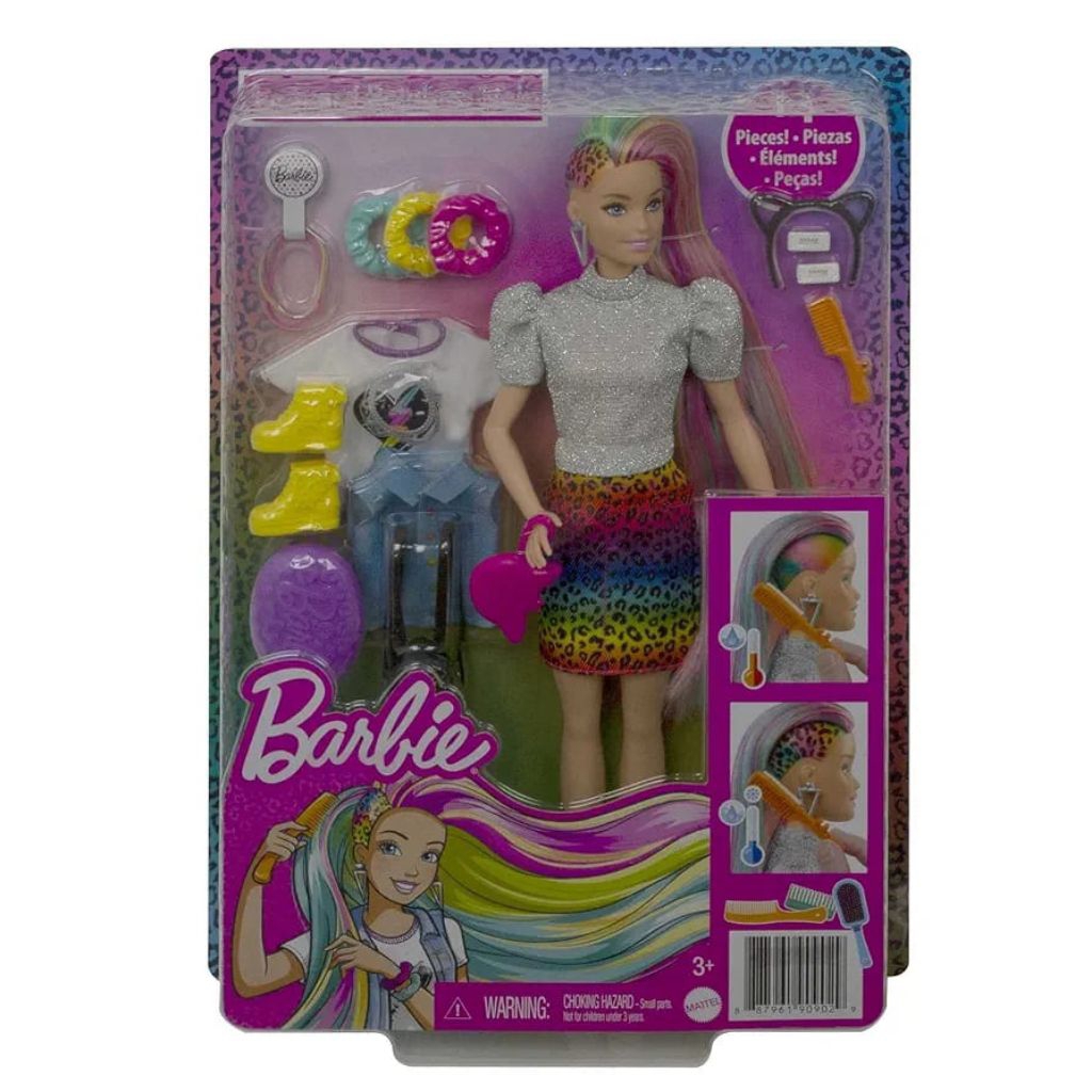 Barbie Leopard Rainbow Hair Doll