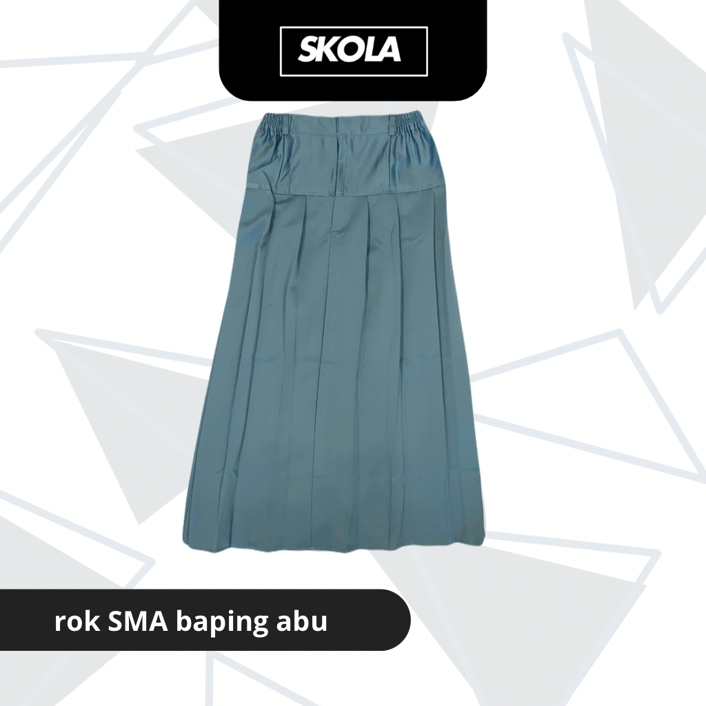 SKOLA - Seragam Sekolah Rok Abu SMA Rempel Baping Bahan Elemen