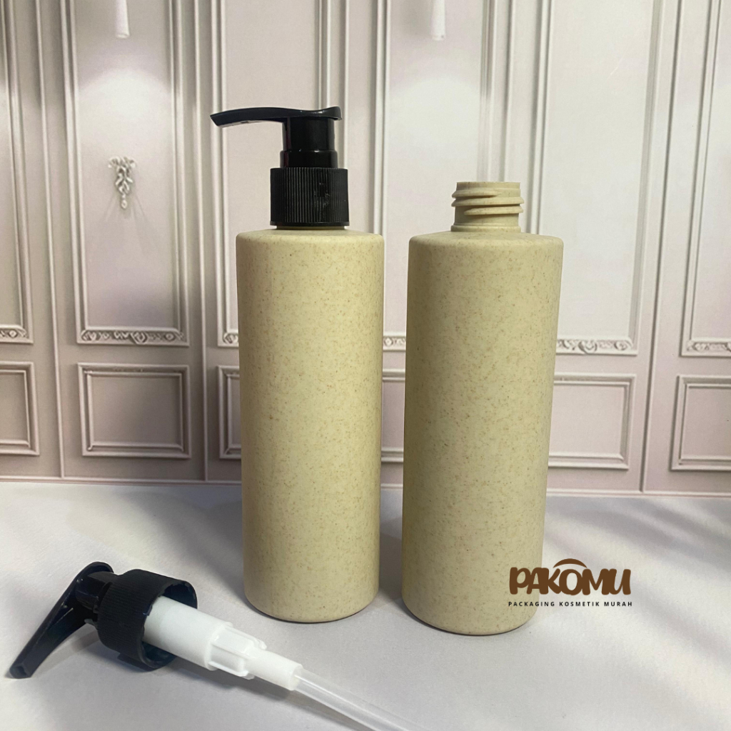 Botol Biodegredable 250ml Botol Skincare Jerami 250ml - Botol Ecofriendy Botol Sabun 250ml