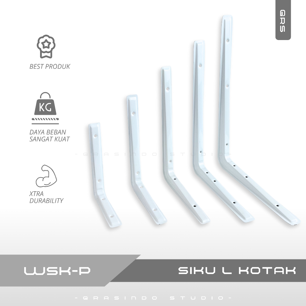 TBL Siku L Kotak Rak Dinding Putih / Siku L Rak Dinding / Siku Penyangga Rak Dinding Kotak / Siku L 