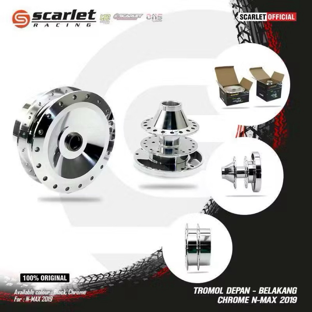 TROMOL SET SCARLET NMAX OLD/NEW HITAM/CHROME