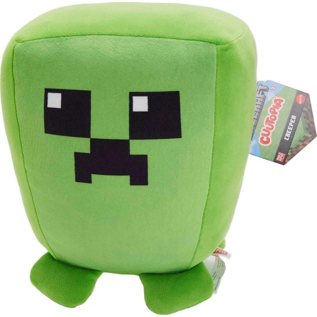 Mattel Minecraft Cuutopia Creeper Plush, 10-inch Soft Rounded Pillow Doll, Video Game-Inspired Colle
