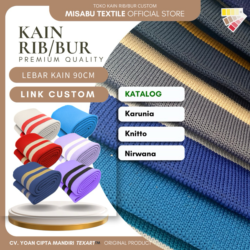 Kain RIB boor jaket link custom karunia knitto nirwana