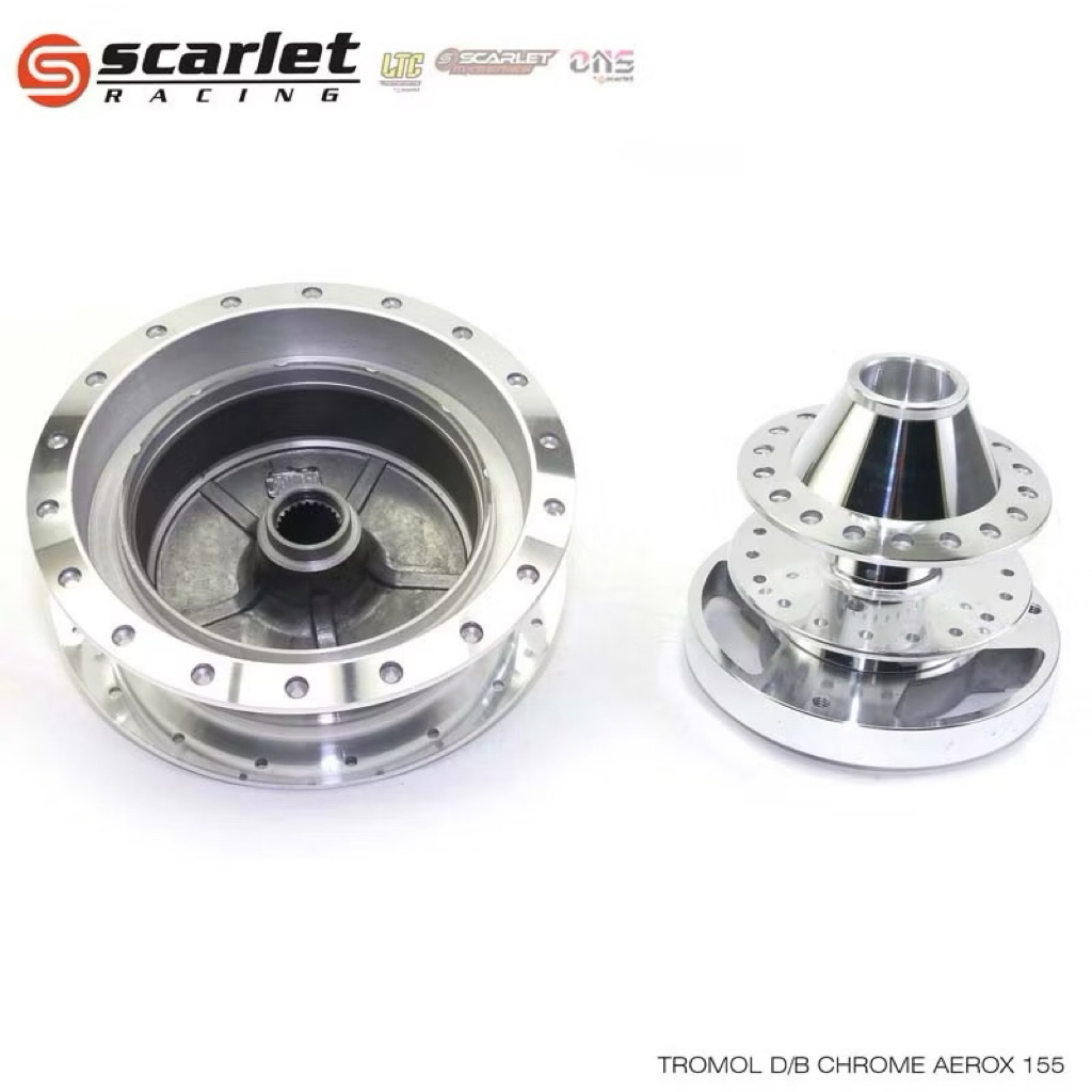 TROMOL SET SCARLET AEROX 155 HITAM/CHROME
