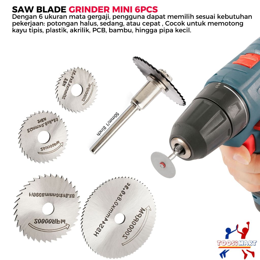 6 Pcs Mata Bor Mini Gerinda Kayu HSS / Mini Cutting HSS 6Pcs Mata Gergaji Circular Saw Blade