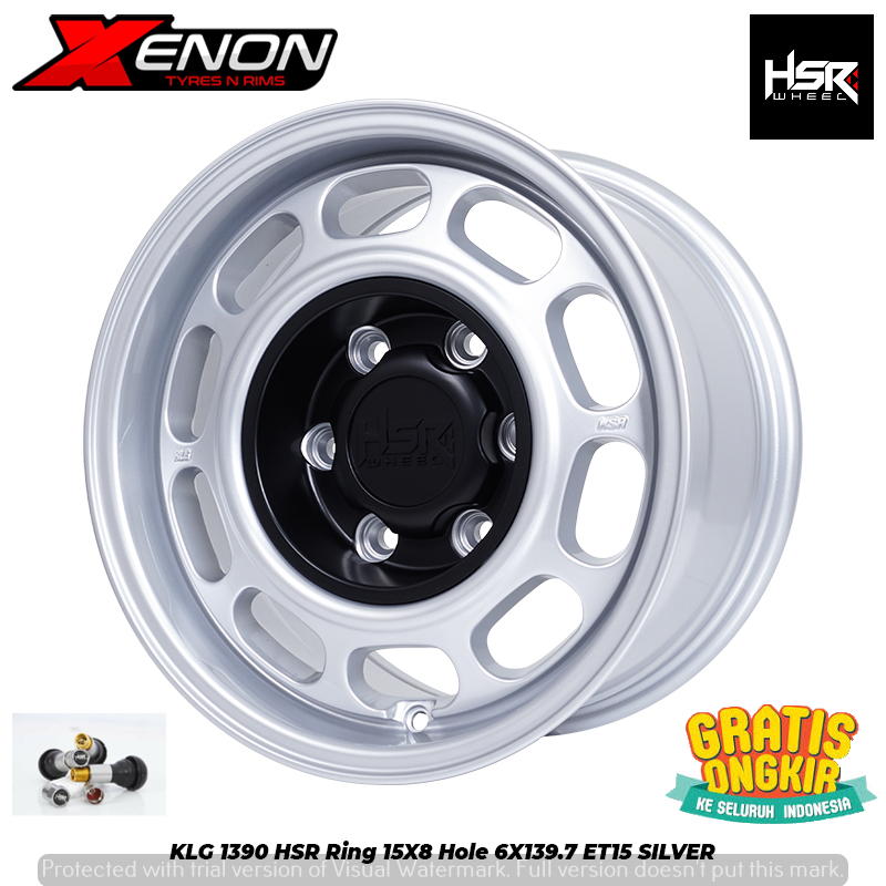 Velg Racing R15 HSR Model Kaleng Silver Pcd 6x139,7 Ring 15 Buat Mobil Panther Hardtop Blazer L200