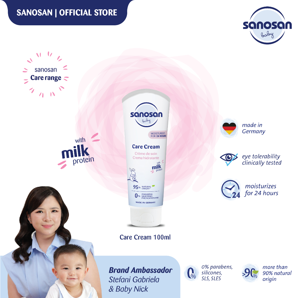 SANOSAN Baby Care Cream 100ml - Face Cream - Krim Muka/Wajah Bayi