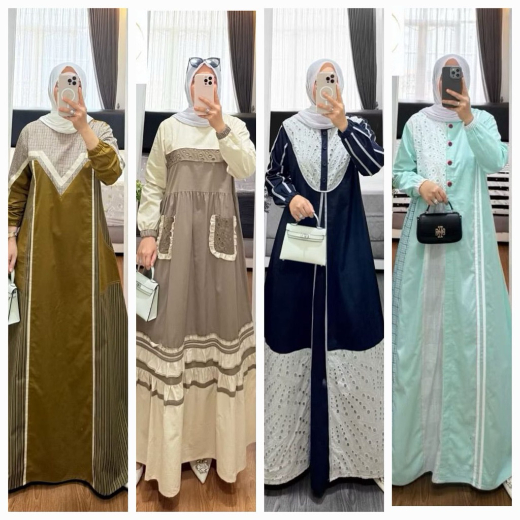 GAMIS KATUN KOMBINASI SYAINA BY SEMUT ORIGINAL