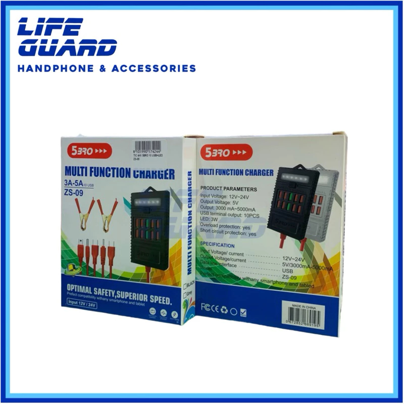 CHARGER AKI 5BRO 10 USB+LED ZS-09