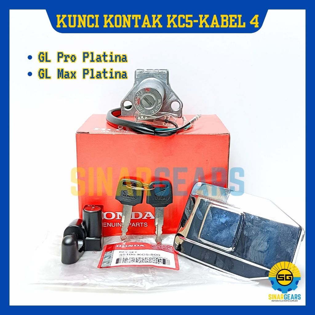 Keyset Original Honda KC5 Kunci Kontak GL Pro GL Max Platina Konci Motor Set Key Set Ori AHM