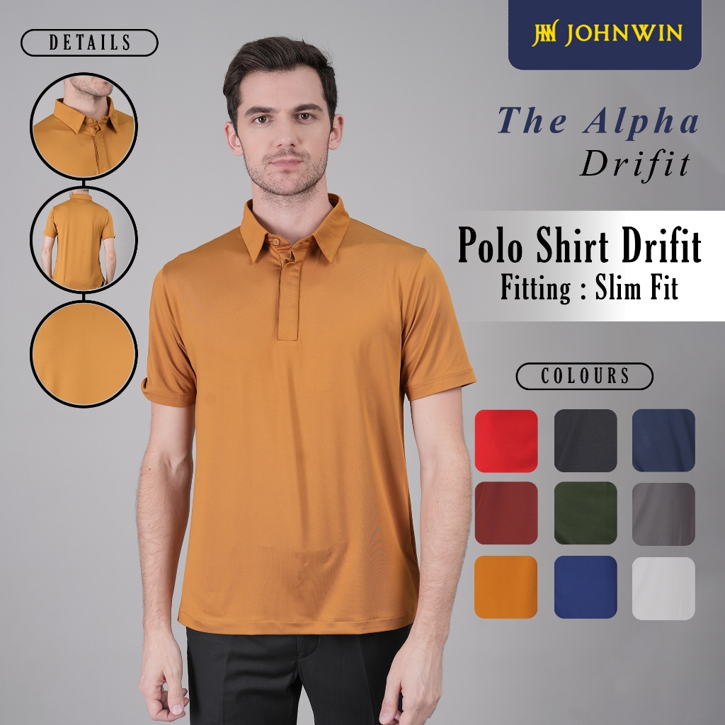 Johnwin - Polo Alpha Drifit - Polo Shirt - Kaos Polo - Mustard - Polos - FWS.638.C007.007.C