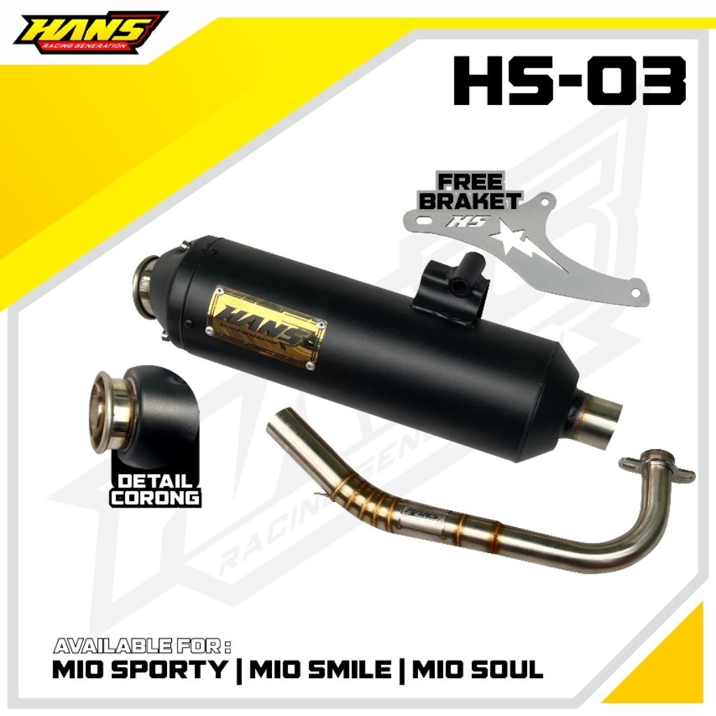 Knalpot Mio Std Racing Hans Racing Generation •Type HS 03 for Mio sporty - Mio smile - Mio soul