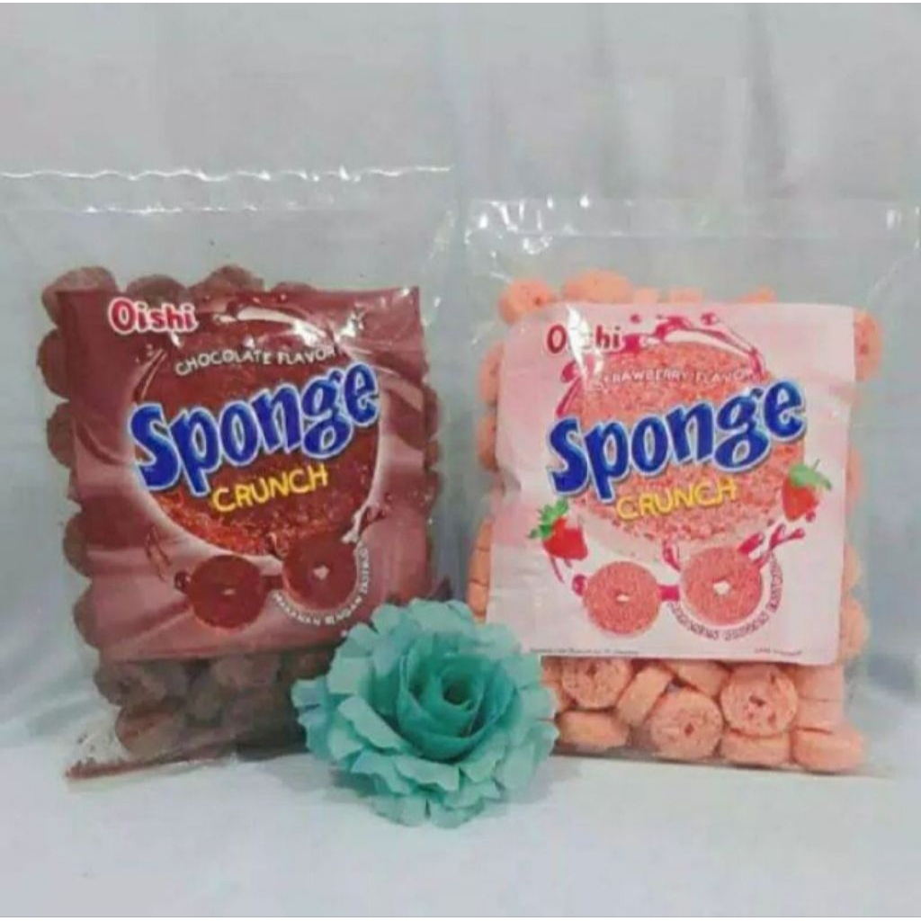 OISHI SPONGE CRUNCH coklat strawberry capucino / Snack kiloan spoge Original produk