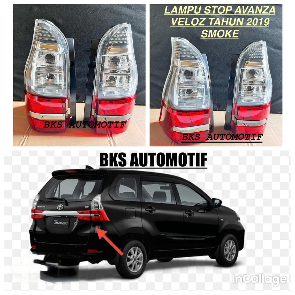 LAMPU STOP BELAKANG TOYOTA AVANZA VELOZ TAHUN 2019 SMOKE