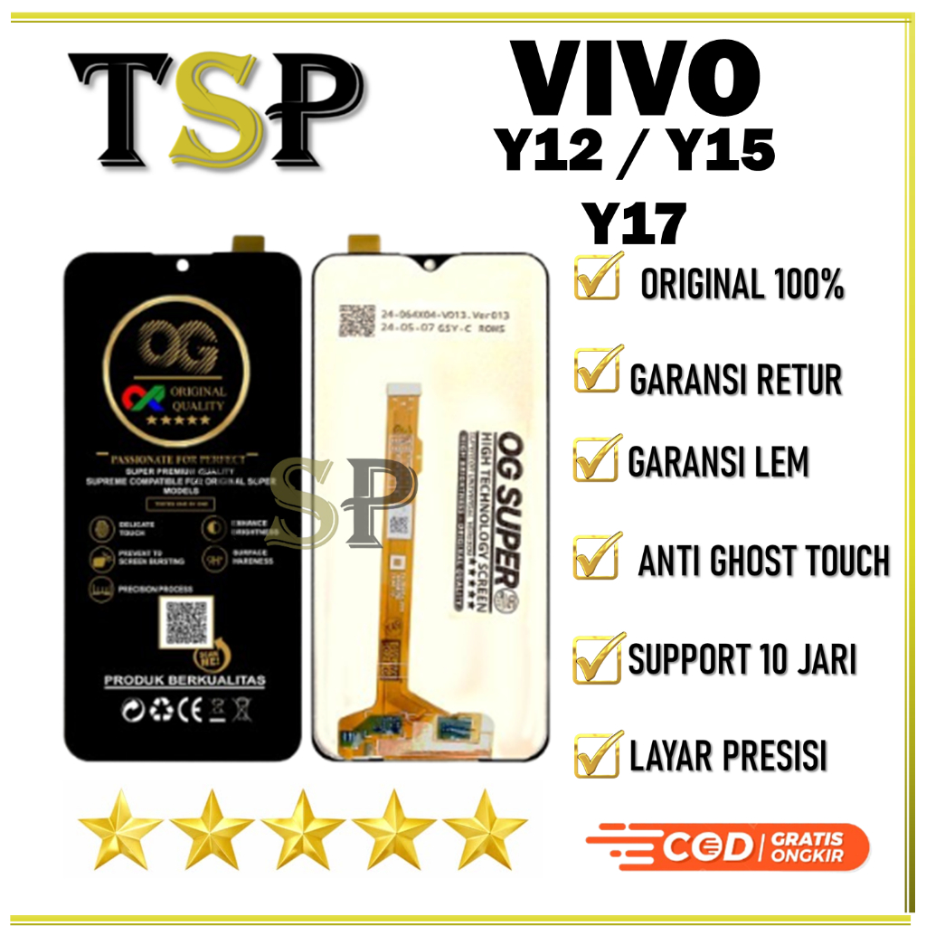 【ORIGINAL】LCD VIVO Y12 / Y15  Y17 Fullset original Layar hp Touchscreen asli Sentuh Versi Tinggi