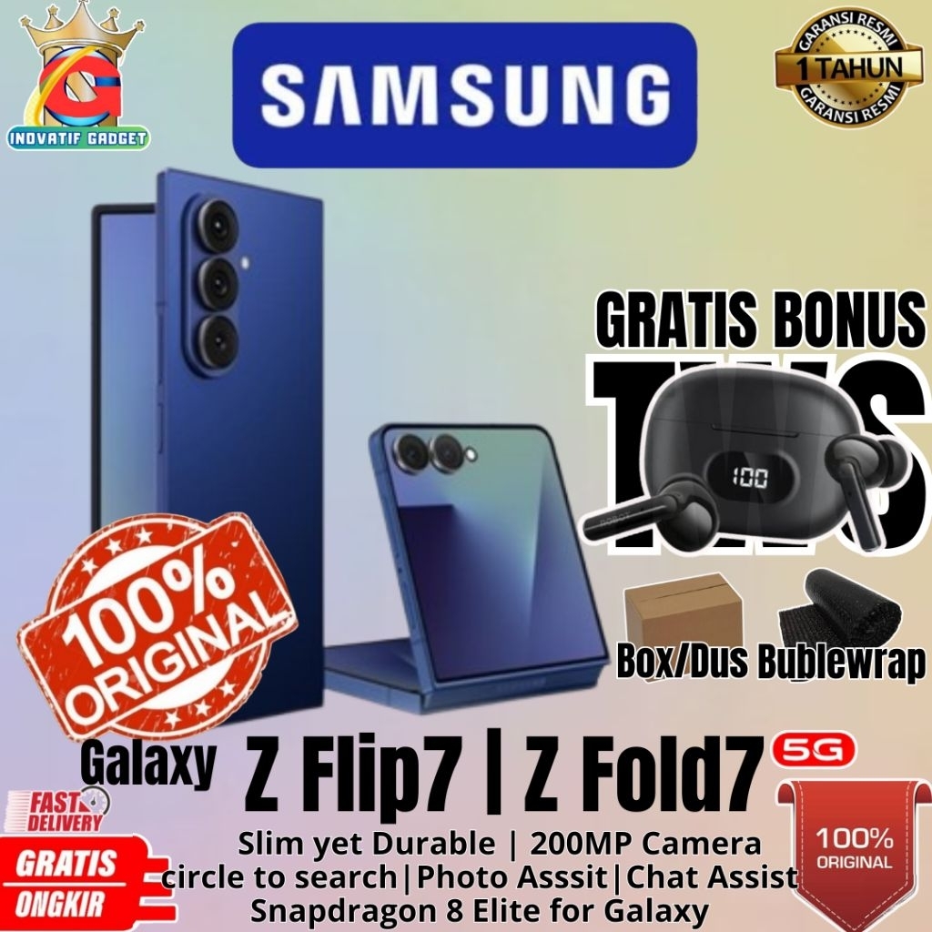 HP BARU SAMSUNG Z FLIP 7 5G | SAMSUNG Z FOLD 7 5G 12/512 GB & 12/256 GB Ram UpTo 24GB GARANSI RESMI 