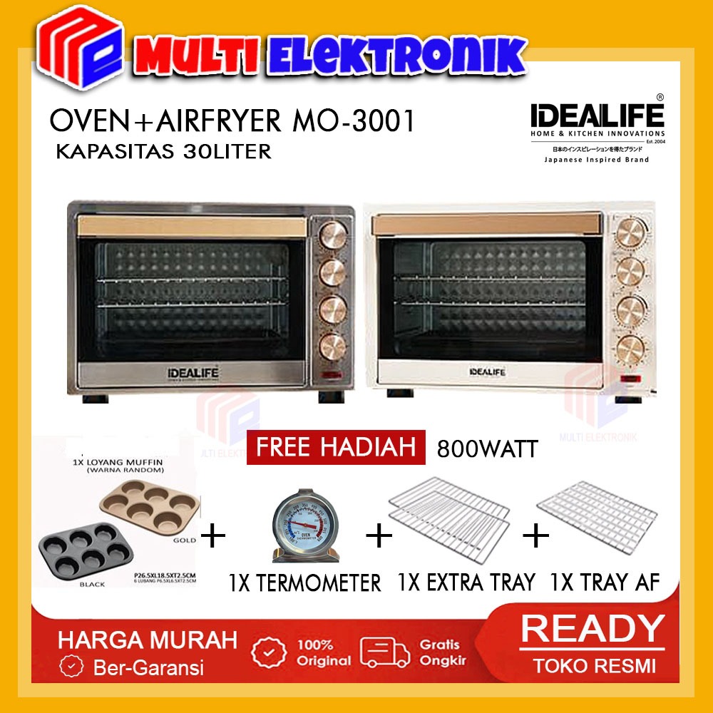 Idealife Oven Listrik Low Watt Kapasitas 30 Liter MO-3001