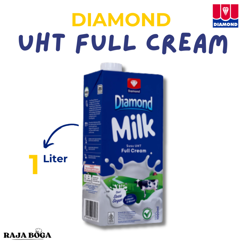 Susu UHT Diamond Full Cream 1 Liter / Diamond UHT Full Cream 1 Liter