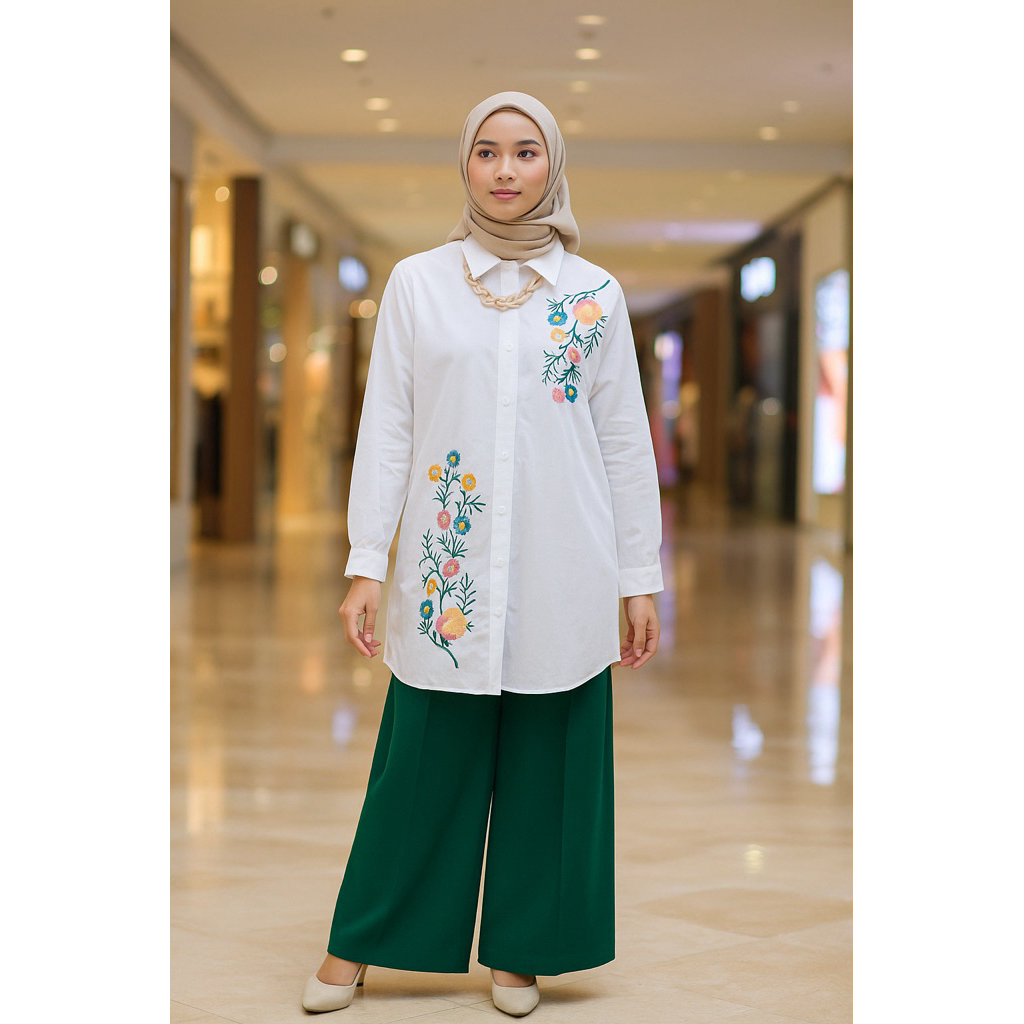 TUNIK BORDIR PUTIH PEKANBARU