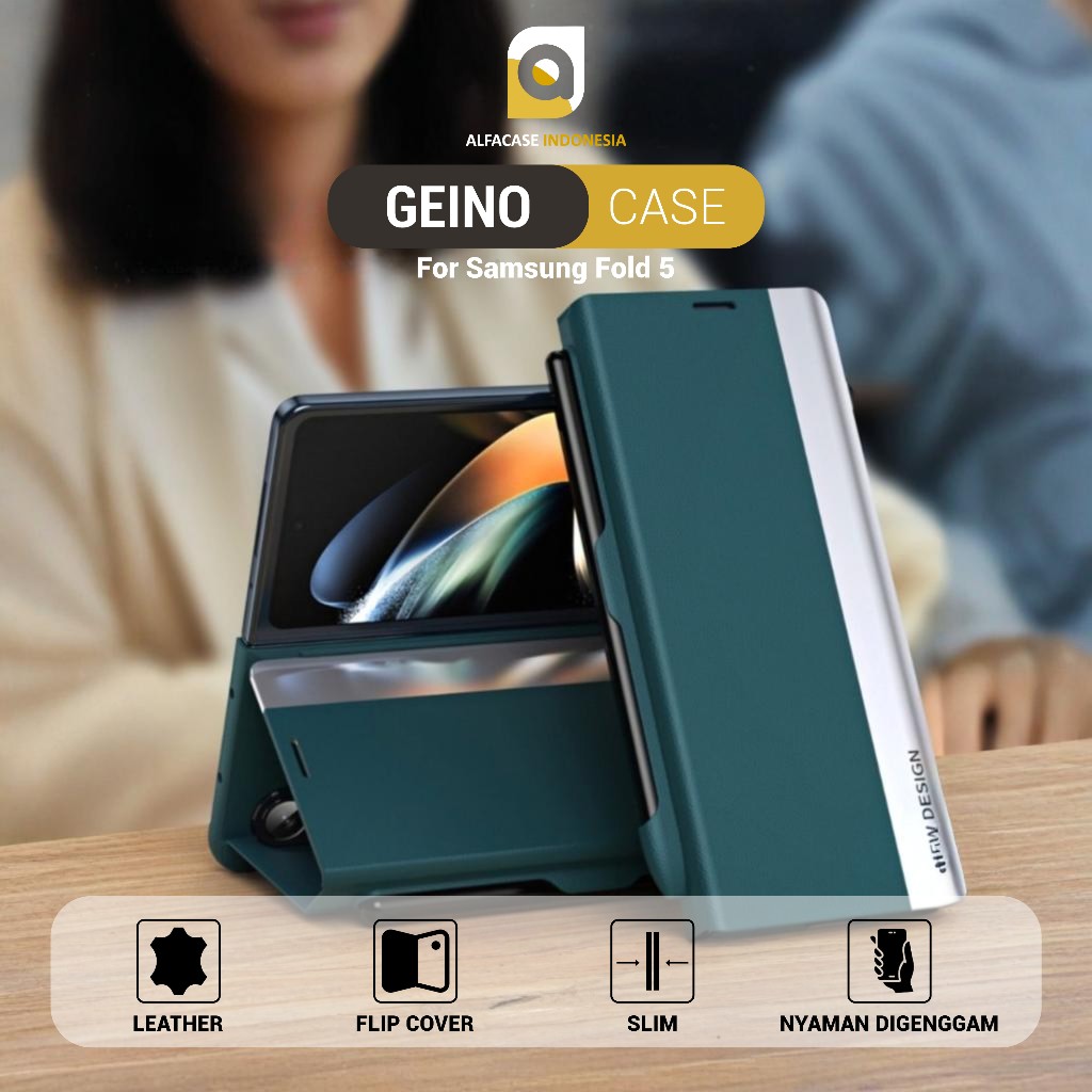 ALFACASE Geino Case With Pen Slot Samsung Galaxy Z Fold 5 - Case Samsung Z Fold 5 - Casing Samsung Z