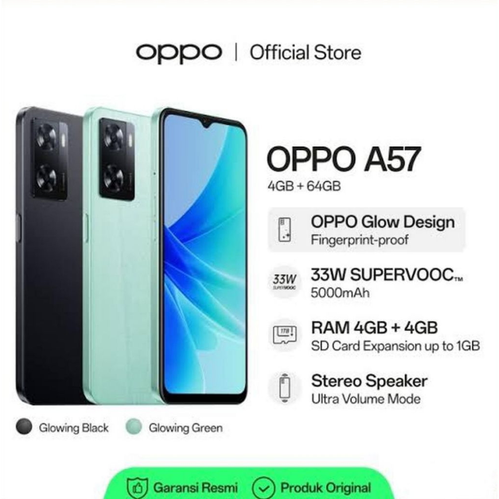 HP OPPO A57 4/64 GB - OPPO A 57 RAM 4GB ROM 64GB GARANSI RESMI