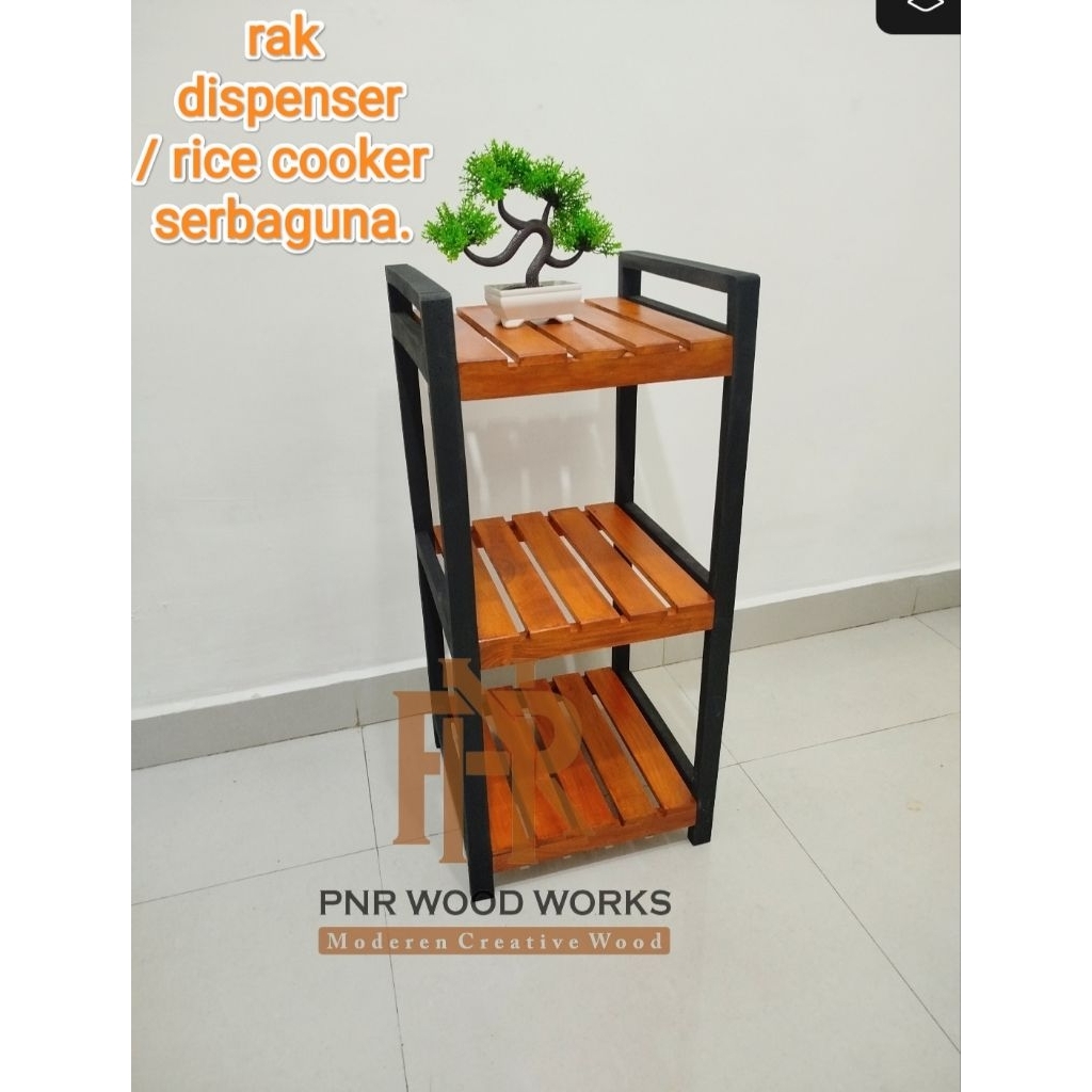 RAK KAYU RICE COOKER, RAK GALON, RAK MEJIKOM, MULTIFUNGSI