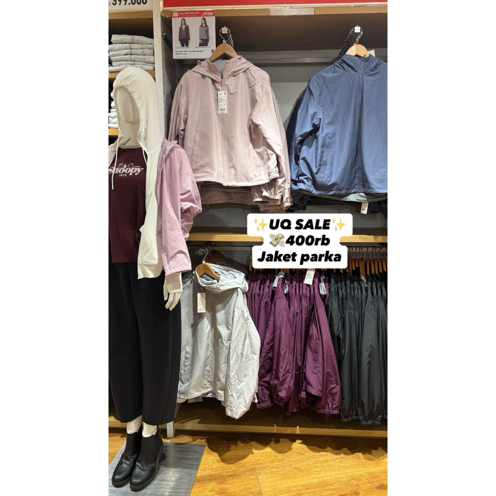 UNIQLO WOMEN JAKET PARKA REVERSIBLE LEMBUT