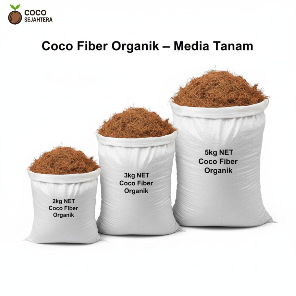Coco Fiber Media Tanam Organik 2kg / 3kg / 5kg | Serat Kelapa Untuk Polybag, Pot, Hidroponik & Perta