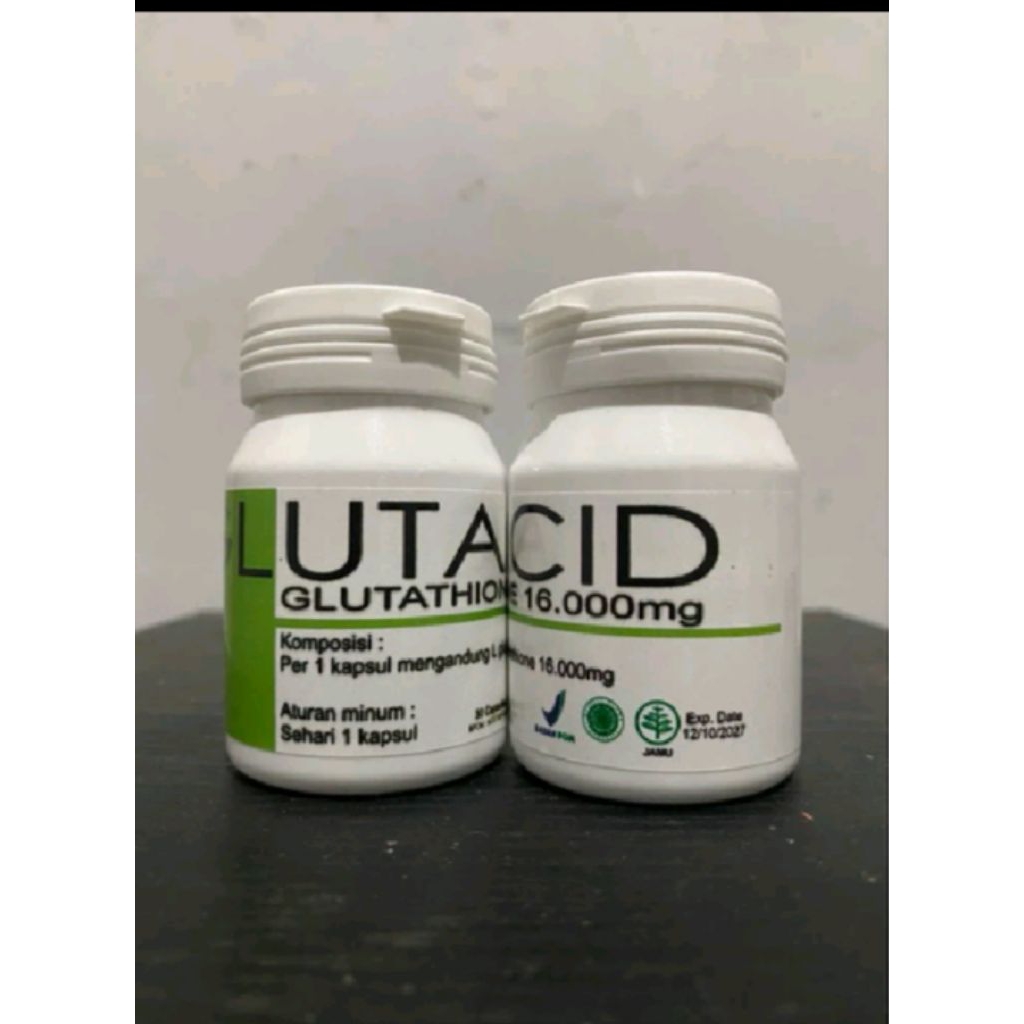 GLUTACID 16000 MG WHITENING ORI ISI 30 KAPSUL ASLI PEMUTIH SELURUH TUBUH | Pemutih Kulit Seluruh Tub