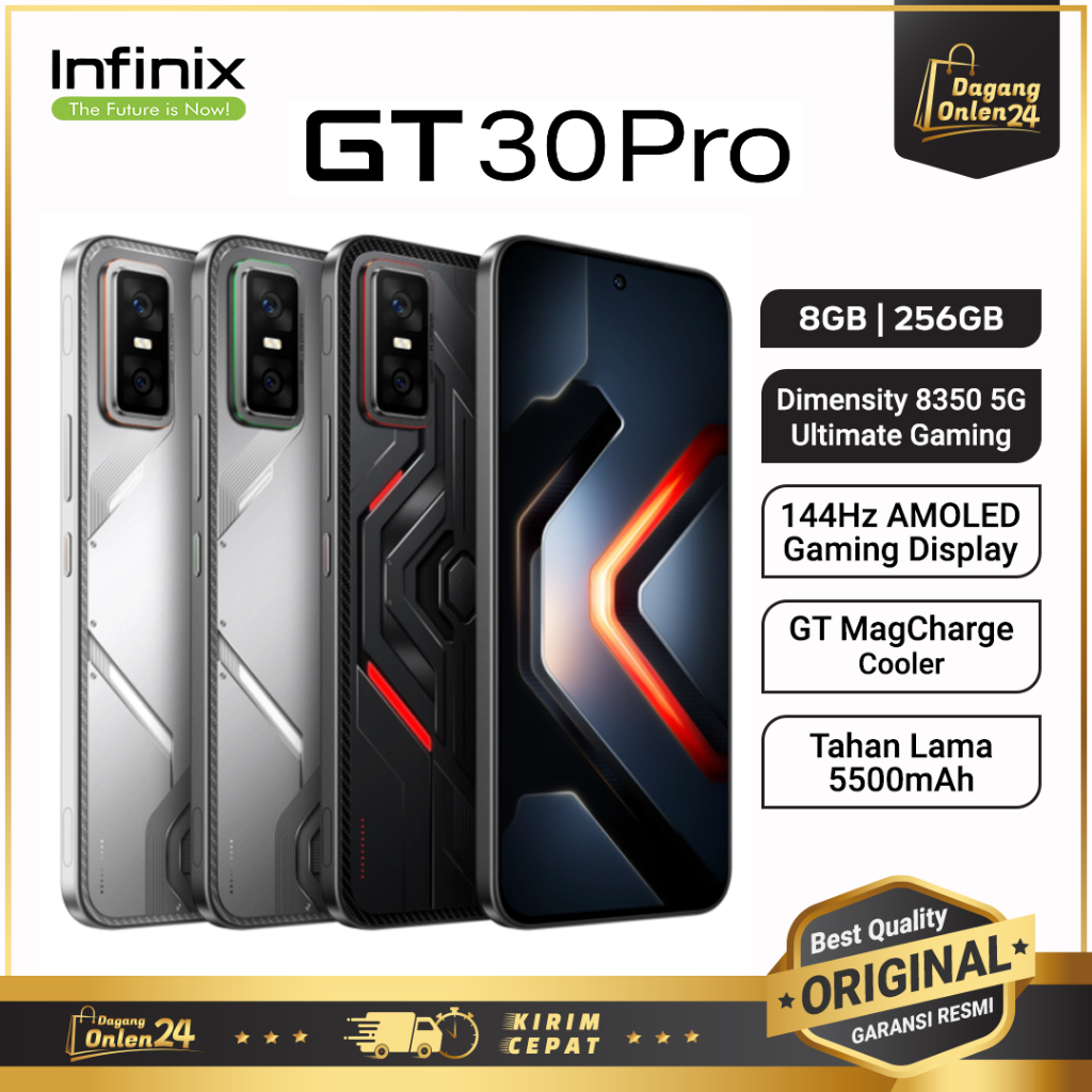Infinix GT 30 Pro 5G 8/256GB Dimensity 8350 Ultimate AMOLED HP Gaming Original Garansi Resmi