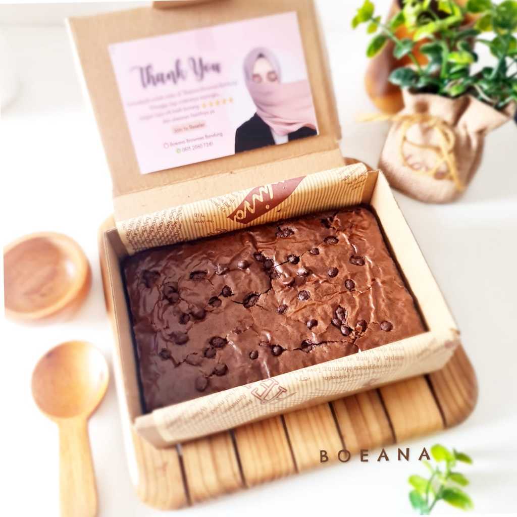 BOEANA BROWNIES - Fudgy Brownies Panggang  - Fudgy Brownies Chocolate Halal - Pasti Nyoklat Banget -