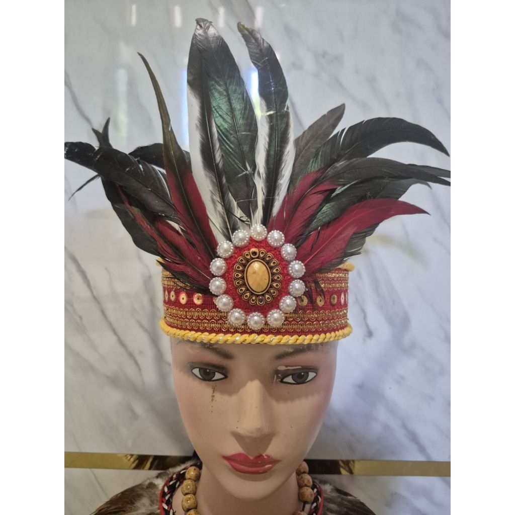 Mahkota bulu tari/dayak/karnaval