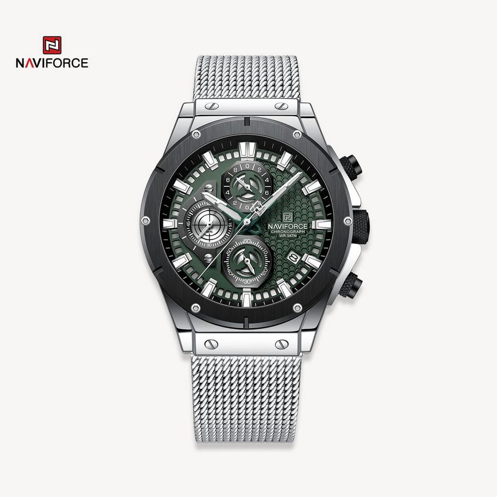 Promo Jam Tangan Pria NAVIFORCE 8027 Rantai Pasir Original Chrono