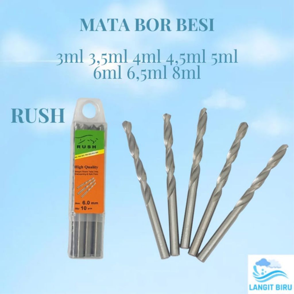 Mata Bor Rush 3mm 3,5mm 4mm 4,5mm 5mm 5,5mm 6mm 6,5mm 8mm