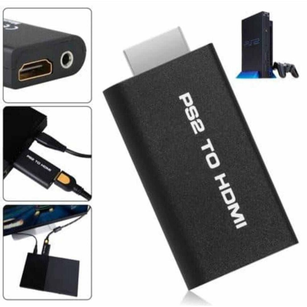 Converter PS2 To HDMI Adaptor - Kabel HDMI Game Resolusi HD Gamers Gaming Mainan Video AV Audio Outp