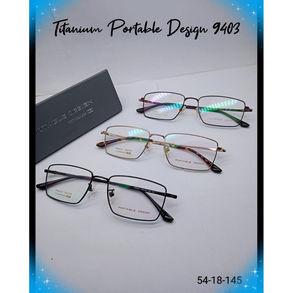 frame kacamata pure titanium portable design 9403 original