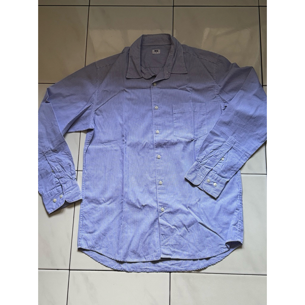 Uniqlo Kemeja Pria Stripe Blue