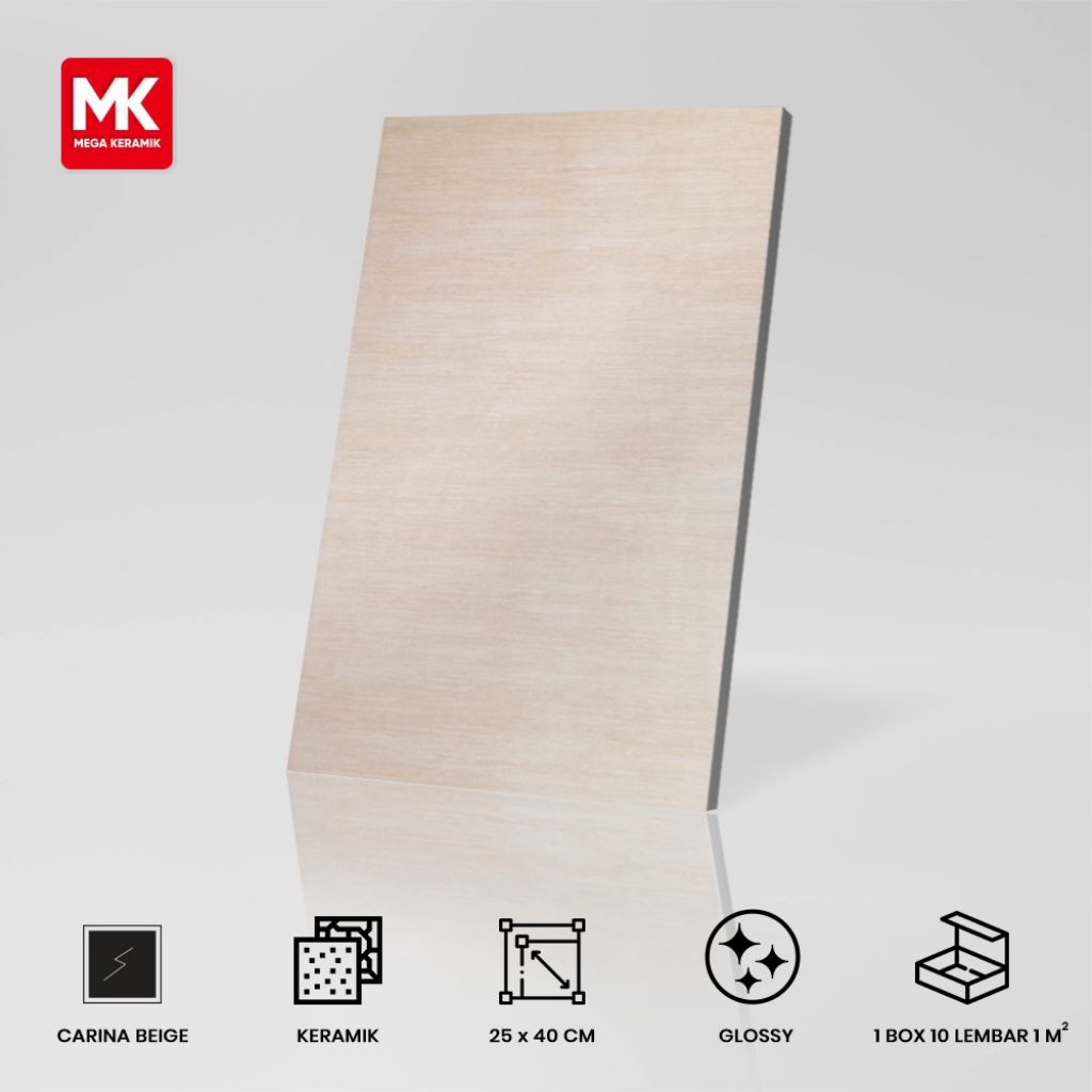 Keramik Dinding Glossy Carina Beige 25x40