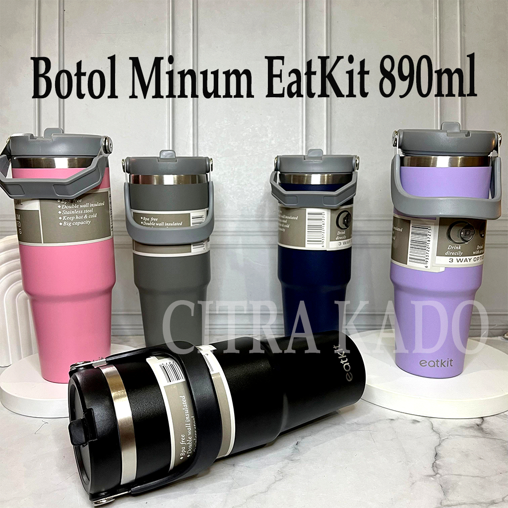 [CK[ BOTOL MINUM EATKIT 890ML/ BOTOL MINUM STAINLESS STEEL/ TUMBLER MINUM