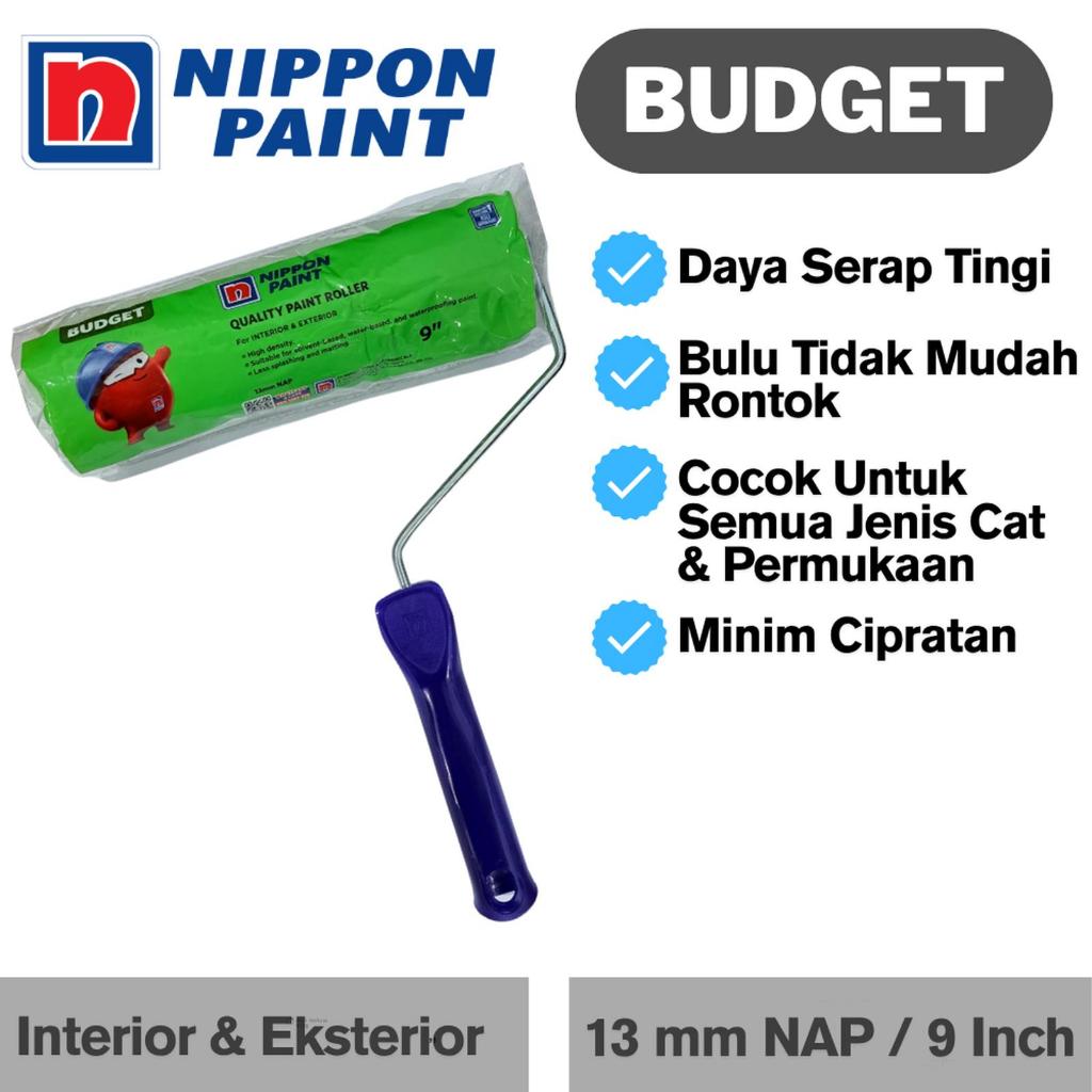 NIPPON PAINT ROL CAT BUDGET 9 INCH ROLLER CAT TEMBOK 13MM NIPPON PAINT KUAS ROLL BUSA NIPPON PAINT